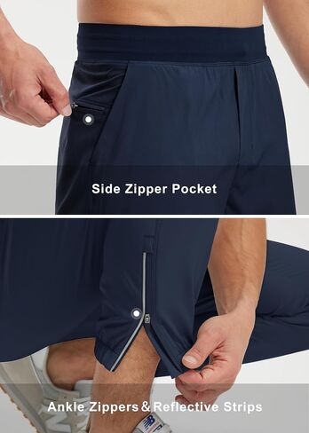 Libin Men's Joggers Pants Lightweight Quick Dry Workout Athletic Pants Running Hiking Pants with Side Zipper Pocket in Saudi Arabia