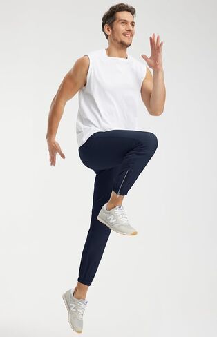 Libin Men's Joggers Pants Lightweight Quick Dry Workout Athletic Pants Running Hiking Pants with Side Zipper Pocket in Saudi Arabia