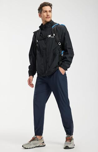 Libin Men's Joggers Pants Lightweight Quick Dry Workout Athletic Pants Running Hiking Pants with Side Zipper Pocket in Saudi Arabia