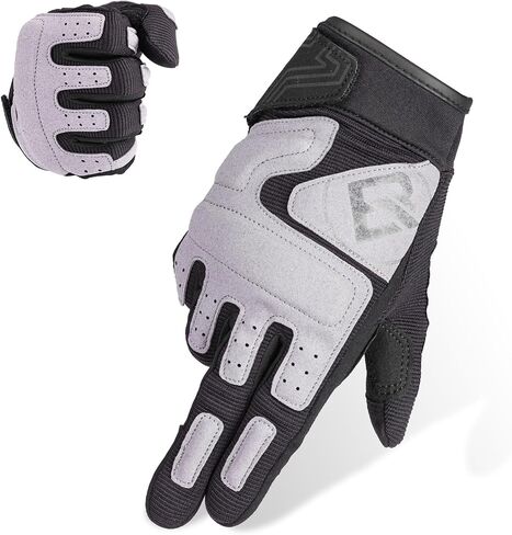 ROCKBROS Motorcycle Gloves for Men Women with SBR Palm Pad Mountain Bike Gloves Touchscreen Full Finger Shock-Absorbing Breathable Motocross Sports Gloves for Road Racing BMX ATV MTB in Saudi Arabia