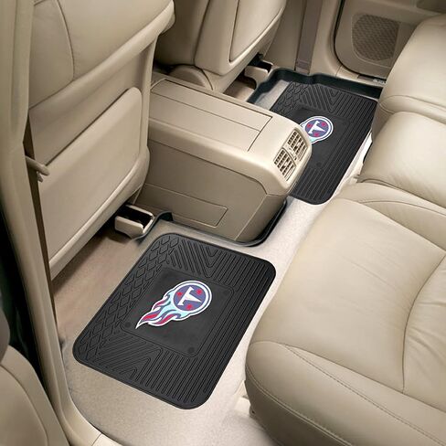 FANMATS 12320 NFL Tennessee Titans Back Row Utility Car Mats - 2 Piece Set, 14in. x 17in., All Weather Protection, Universal Fit, Deep Resevoir Design, Molded Team Logo in Kuwait
