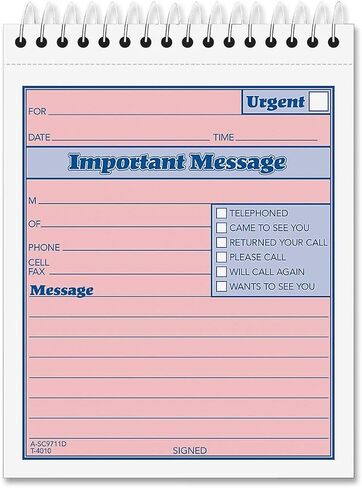 TOPS 2-Part Carbonless Phone Message Book, 4.25 x 6 Inches, Top Spiral Binding - 3 PACK in Saudi Arabia