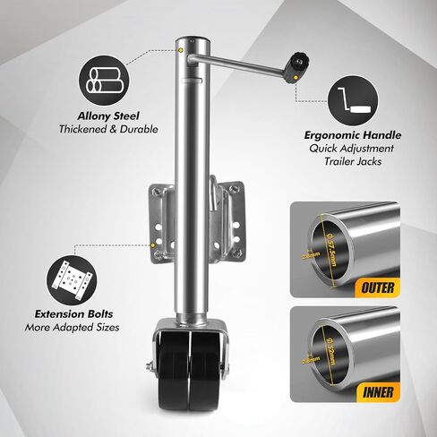 GIANTOOL 2000 lb Boat Trailer Jack,Heavy-Duty Trailer Jack,10’’ Lift Bolt-on Trailer Tongue Jack with 6 Inch Dual Wheel for RV Trailer,Utility Trailer,Tongue Swing-Back Boat,Horse Trailer in Saudi Arabia