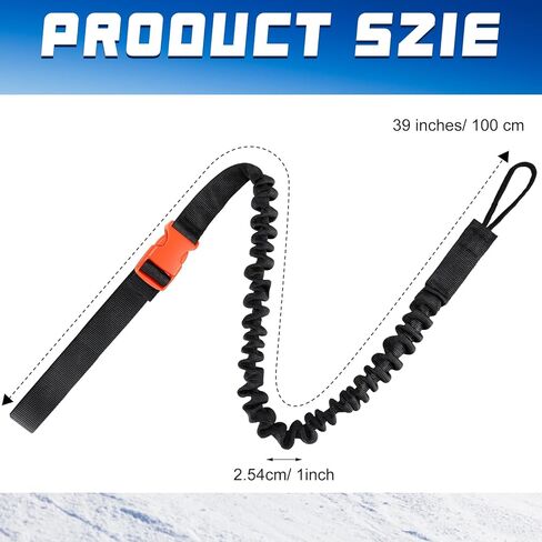 Snowboard Leash Snowboard Binding Straps Black Snowboard Binding Leash Cord for Men Women Kids Snowboarding in Saudi Arabia