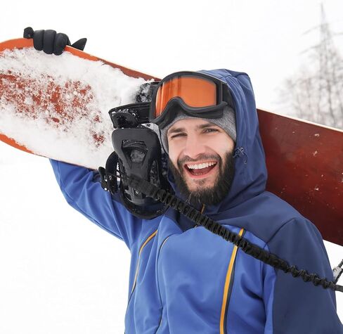 Snowboard Leash Snowboard Binding Straps Black Snowboard Binding Leash Cord for Men Women Kids Snowboarding in Saudi Arabia