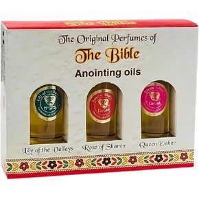 Set of 3 Anointing Oils from Holyland, with Essential Oils of The Bible - Frankincense, Myrrh, and Spikenard. Recommended for Spiritual Gift, Religious Gift, Meditation, Prayers and Blessings.
