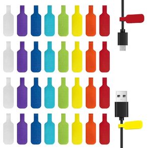 32x Cable Labels Tags,Cord Labels for Electronics,Multi-Color Write On Wire Tags Cable Tags Wire Labels Electrical,Cord Tag Labeling for Charging Cable Organizer Cable Management Identification