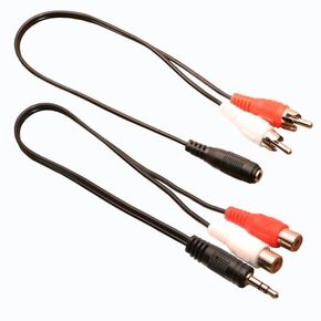 3.5mm Female to 2 RCA Male Stereo Audio Y Cable 2-Pack, for Smartphones, MP3, Tablets, Home Theater 12 Inch
