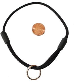 National Leash Thin Mountain Rope Dog ID Collar - Lava Butte Black -XS/Toy Size (6"-12") - The Original Snickers Collar