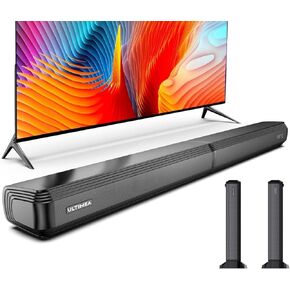 ULTIMEA 2.2ch Sound Bar for Smart TV, Peak Power 100W, 2-in-1 Detachable Soundbar for TV, Bluetooth 5.3 TV Sound Bar, 3 EQ Modes, Bass Adjustable, HDMI ARC/Optical, Apollo S40 (Renewed - Good)