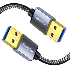 USB to USB Cable 1 ft,USB 3.0 A to A Male Cable USB Male to Male Cable Double End USB Cord Compatible for Data Transfer,Hard Drive,Laptop,DVD,TV,USB Hub and More (1ft/0.3M)
