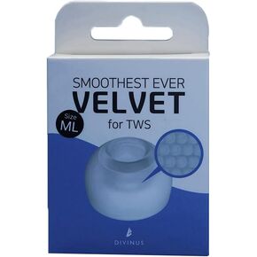 HiFiGo Divinus Velvet Eartips for TWS for 3mm-5mm Nozzle, Earbuds with Enhanced Comfort and Deep Insertion for Stability (ML(3 Pairs))