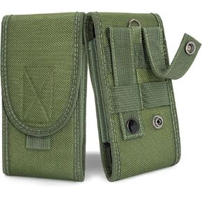 Tactical Molle EDC Phone Pouch, Mobile Phone Holster Holder for iPhone 16 Pro Max, 16 Plus, 15 Pro Max, 15 Plus, 14 Pro Max, 13 Pro Max Heavy Duty Universal Phone Pouch, Black -L