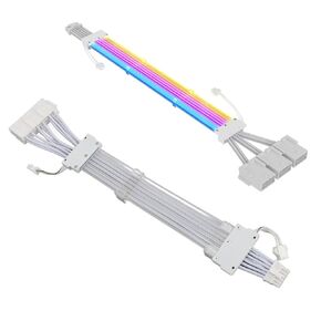 PCIe 5.0 Extension Cable, RGB PSU Cable, 16AWG Sleeved GPU Extension Cable for GeForce RTX 3090Ti, RTX 4070 4080 4090, AGRB Sync with 1000W PSU Support