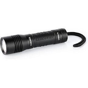LUXPRO Bright 550 Lumen LED Handheld Flashlight - Features Ergonomic Handle and Aircraft-Grade Aluminum - Pocket-Sized Camping Accessories with Wrist Lanyard - Batteries Included