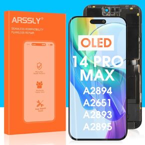 OLED 14 Pro Max Screen Replacement for iPhone 14 Pro Max LCD Display Touch Screen Digitizer Assembly for iPhone A2894 A2651 A2893 A2895 with Repair Kits