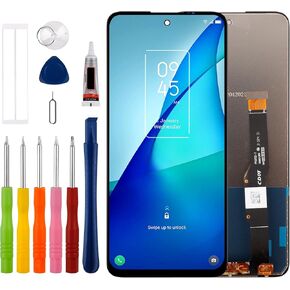 Duotipa New TFT Display Touch Screen Digitizer Assembly Replacement for TCL 20S/20L/20L Plus T773O/T774/T775H 6.67'' with Technical Repair Tools Kit-Black.