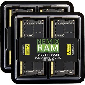 NEMIX RAM 32GB (2X16GB) DDR4 2666MHZ PC4-21300 2Rx8 1.2V 260-PIN ECC مجموعة ذاكرة SODIMM NAS غير مخزنة متوافقة مع Synology DiskStation DS3617xsII in Saudi Arabia