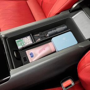 TOPINSTALL Center Console Tray Compatible with 2018-2024 Toyota Camry XLE XSE and 2020-2023 2024 Camry LE SE with Dual USB Ports, Interior Accessories Armrest Storage Console Organizer ABS Material