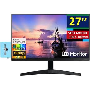 SAMSUNG T35F AMD FreeSync Monitor LF27T350FHNXZA Bundle with Docztorm Dock, 27" FHD IPS (1920x1080) Display, VESA Mount (100x100mm), Ideal for Home & Business, Dark Blue Gray (2024 Latest Model)