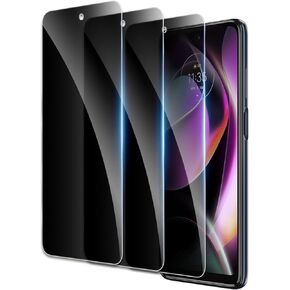 Privacy Screen Protector for Motorola Moto G 5G 2022, Shatterproof Tempered Glass Accessories, Anti Spy Tempered Glass Film, Case Friendly Ultra Resistant 9H Hardness Anti-Glare HD Black -3 Pack