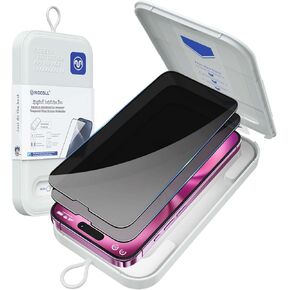 MOCOLL for iPhone 16 Screen Protector, Anti-Spy Privacy Protection Ultra-Clear Tempered Glass 9H hardness 6.1/6.3/6.7/6.9 inch Magic Box Installation, Eye Protection Anti Glare, Case Friendly 2 Packs (for iPhone 16 Pro Max)