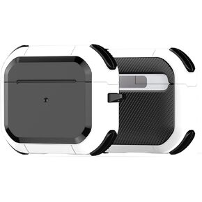 DUX DUCIS AirPods Case for AirPods 3rd Generation, Protective Shockproof Cover with Keychain [Front LED Visible][Support Wireless Charging] for Airpods 3 (White)