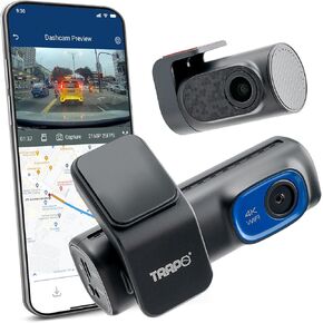 I-Sight T-550 4K Dash Cam Front and Rear, Car Dash Camera for Cars with 1080p Rear Cam, Car Camera with GPS, Voice Control & Super Capacitor Wireless Dash Cam for Extreme Temperatures
