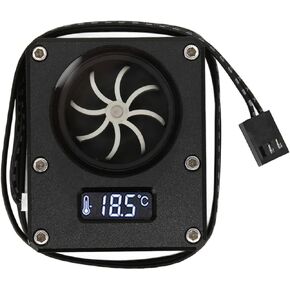 Meter Indicator, 12v 3pin Interface G1 4 Threaded Revolving Speed 8 Impeller Pc Water Cooling Meter Acrylic Small Computer Meter with LCD Display for Pc Computer Water Cooling