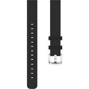 Compatible for Garmin Lily 2 Watch Band, 14mm Leather Strap with Silver Metal Buckle Replacement Accessory Women Compatible for Garmin Lily2 Bands, Black