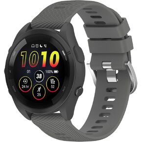 Fit for Garmin Forerunner 165 Watch Bands Women Men, 20mm Adjustable Sport Soft Silicone Replacement Bands Straps Wristbands Fit for Garmin Forerunner 165 Music