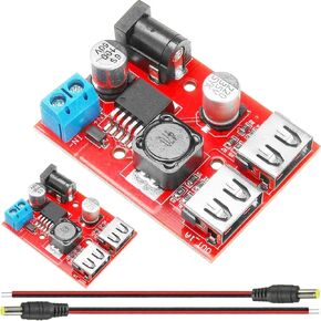 2PCS LM2596S Dual USB Port DC-DC Step Down Module 9V/12V/24V/36V to 5V Car Charger Solar 3A Power Supply Module Dual USB Output 150KHZ