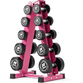 Ritfit 5-250 LBS PVC Encased Round Dumbbell sets with Knurled Handle and Optional Rack, Strength Training Equipment for Home Gym