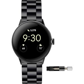NINKI Stainless Steel Slim Band Compatible for Google Pixel Watch 3 41mm Band/Pixel Watch 2 Women Men,No Gap Metal Loop Replacement Wristband Bracelet Thin Bands for Pixel Watch 3 Band Strap Silver