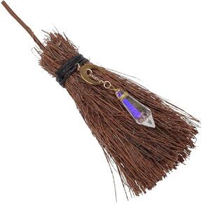 Gadpiparty Mini Broom Ornament 1pc Broom Pendant Crystal The Witch Car Miniature Broom Decor
