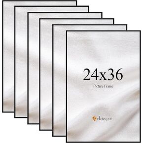eletecpro Black 10x30 Poster Frame with 4 Detachable Strips Lightweight and Panoramic Picture Frame Displayed Horizontally and Vertically for Wall Mounting Gallery Decor