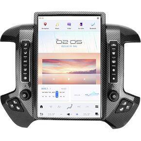 Car Radio Stereo for Chevrolet Silverado GMC Sierra 2014-2019 Replacement Head Unit 14.4 Inch 2K IPS Touch Screen Carplay Android Auto Tesla Style GPS Navigation Multimedia Play Carbon Fibre in Kuwait