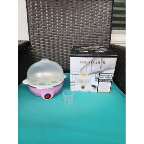 Rapid Egg Cooker, 7 Egg Capacity Electric Egg Cooker for Soft, Medium, Hard Boiled, Steamed Eggs, Vegetables and Dumplings. (Blue)