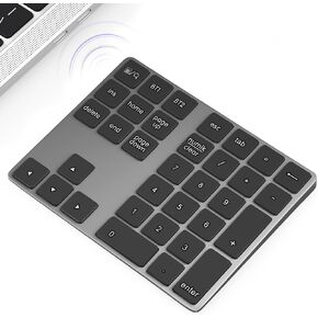 Foloda Bluetooth Number Pad for Laptop Wireless Number Keypad for Laptop, Rechargeable 10 Key USB Numeric Keypad Numpad for Laptop PC Notebook
