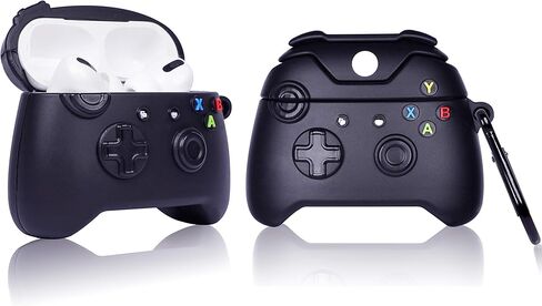 حافظة Besoar for Airpod Pro 2019/Pro 2 Gen 2022، غطاء سيليكون ثلاثي الأبعاد لقرونات الهواء البارد، تصميم عصري أنيق وممتع من Hypebeast للرجال والأولاد والمراهقين والأطفال، حافظات ناعمة لـ Airpods Pro (وحدة تحكم سوداء) in Kuwait