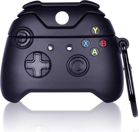 حافظة Besoar for Airpod Pro 2019/Pro 2 Gen 2022، غطاء سيليكون ثلاثي الأبعاد لقرونات الهواء البارد، تصميم عصري أنيق وممتع من Hypebeast للرجال والأولاد والمراهقين والأطفال، حافظات ناعمة لـ Airpods Pro (وحدة تحكم سوداء) in Kuwait