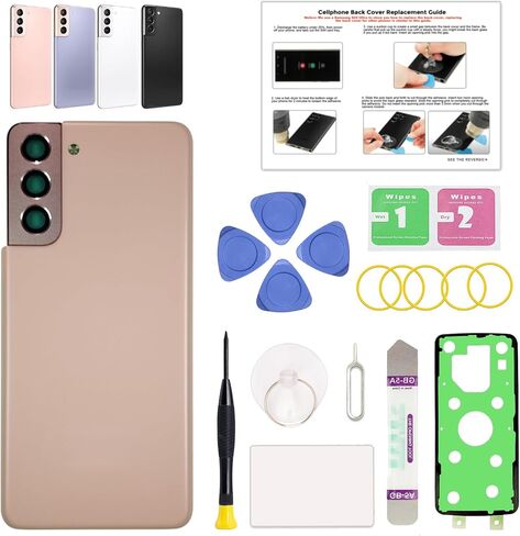 Compatible with Galaxy S21 Back Cover Replacement, S21 SM-G991 Back Glass Door with Pre-installed Camera Lens, Repair Tools & Instruction, Phantom Gray in Saudi Arabia