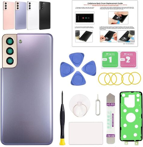 Compatible with Galaxy S21 Back Cover Replacement, S21 SM-G991 Back Glass Door with Pre-installed Camera Lens, Repair Tools & Instruction, Phantom Gray in Saudi Arabia