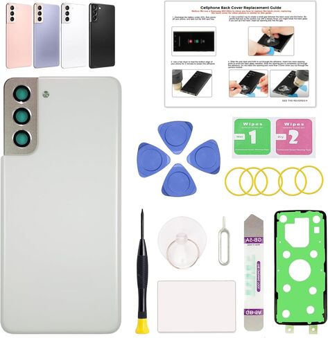 Compatible with Galaxy S21 Back Cover Replacement, S21 SM-G991 Back Glass Door with Pre-installed Camera Lens, Repair Tools & Instruction, Phantom Gray in Kuwait