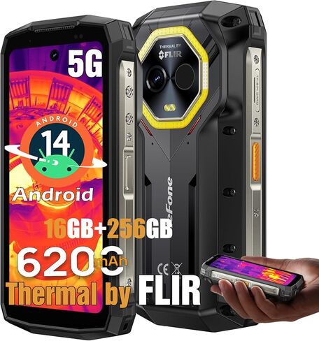 Ulefone Armor Mini 20T Pro 5G هاتف متين مزود بكاميرا حرارية، 4.7 بوصة HD+، أبعاد MTK 6300، ذاكرة وصول عشوائي 16 جيجابايت + ذاكرة وصول عشوائي 256 جيجابايت، شحن لاسلكي 6200 مللي أمبير/ساعة، أندرويد 14، كاميرا 50+32 ميجابكسل، ضوء LED، NFC/GPS/فتح القفل بالوج in Kuwait