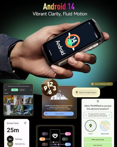 Ulefone Armor Mini 20T Pro 5G هاتف متين مزود بكاميرا حرارية، 4.7 بوصة HD+، أبعاد MTK 6300، ذاكرة وصول عشوائي 16 جيجابايت + ذاكرة وصول عشوائي 256 جيجابايت، شحن لاسلكي 6200 مللي أمبير/ساعة، أندرويد 14، كاميرا 50+32 ميجابكسل، ضوء LED، NFC/GPS/فتح القفل بالوج in Kuwait