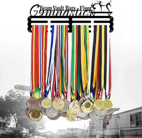PH PandaHall Medal Hanger Holder Display Rack Gymnastics Medal Hanger Awards Ribbon Cheer 3 Lines Sport Award Rack Wall Mount Metal Frame for Over 50 Medals Necklace Jewelry 15.75 Inch in Kuwait