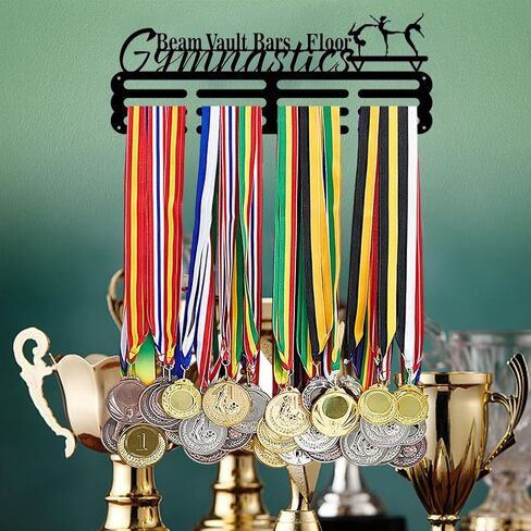 PH PandaHall Medal Hanger Holder Display Rack Gymnastics Medal Hanger Awards Ribbon Cheer 3 Lines Sport Award Rack Wall Mount Metal Frame for Over 50 Medals Necklace Jewelry 15.75 Inch in Kuwait