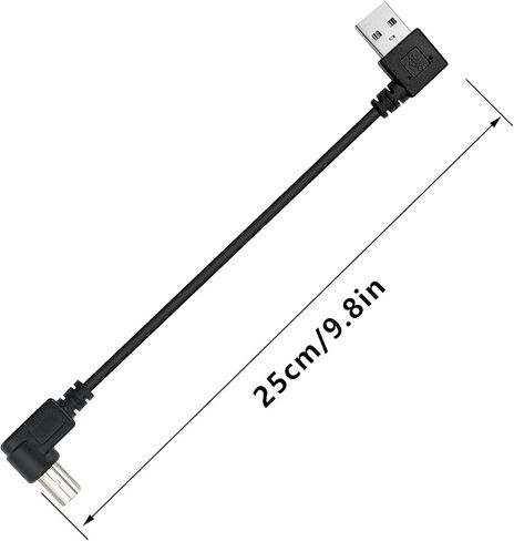 كابل طابعة USB قصير 90 درجة 25 سم زاوية يسرى USB 2.0 نوع A ذكر إلى الزاوية اليمنى B وصلة كابل الماسح الضوئي ذكر (2 حزمة) in Kuwait