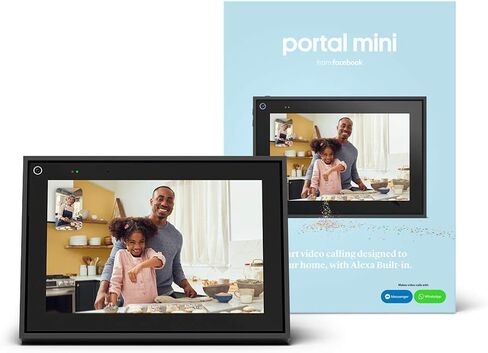 Facebook Portal Mini Smart Video Calling 8 بوصة شاشة تعمل باللمس مع Alexa، أسود (متجدد) in Saudi Arabia